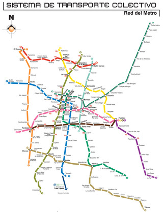 Carte du reseau de metro de Mexico